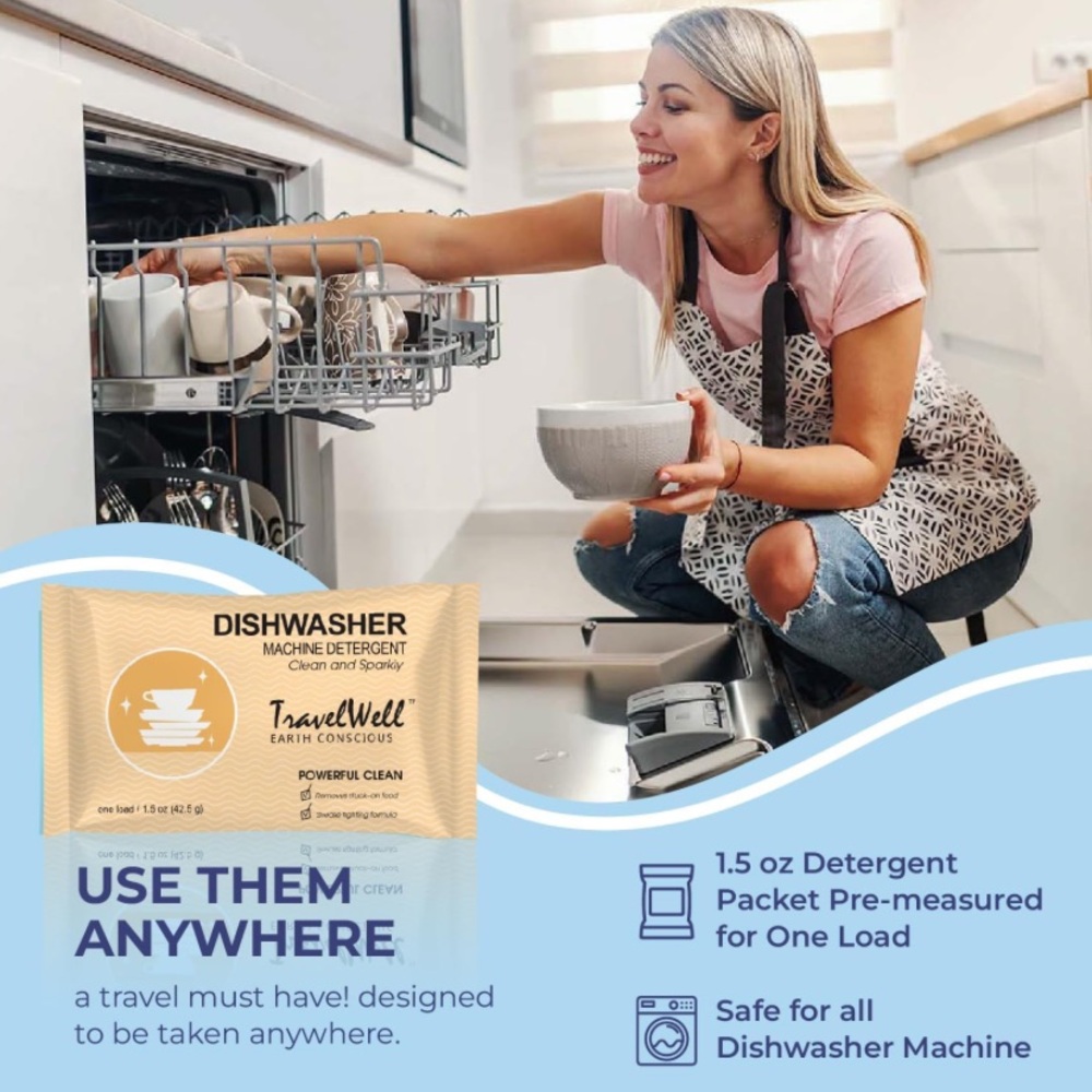 40 pcs TravelWell Dishwasher Detergent Packets
